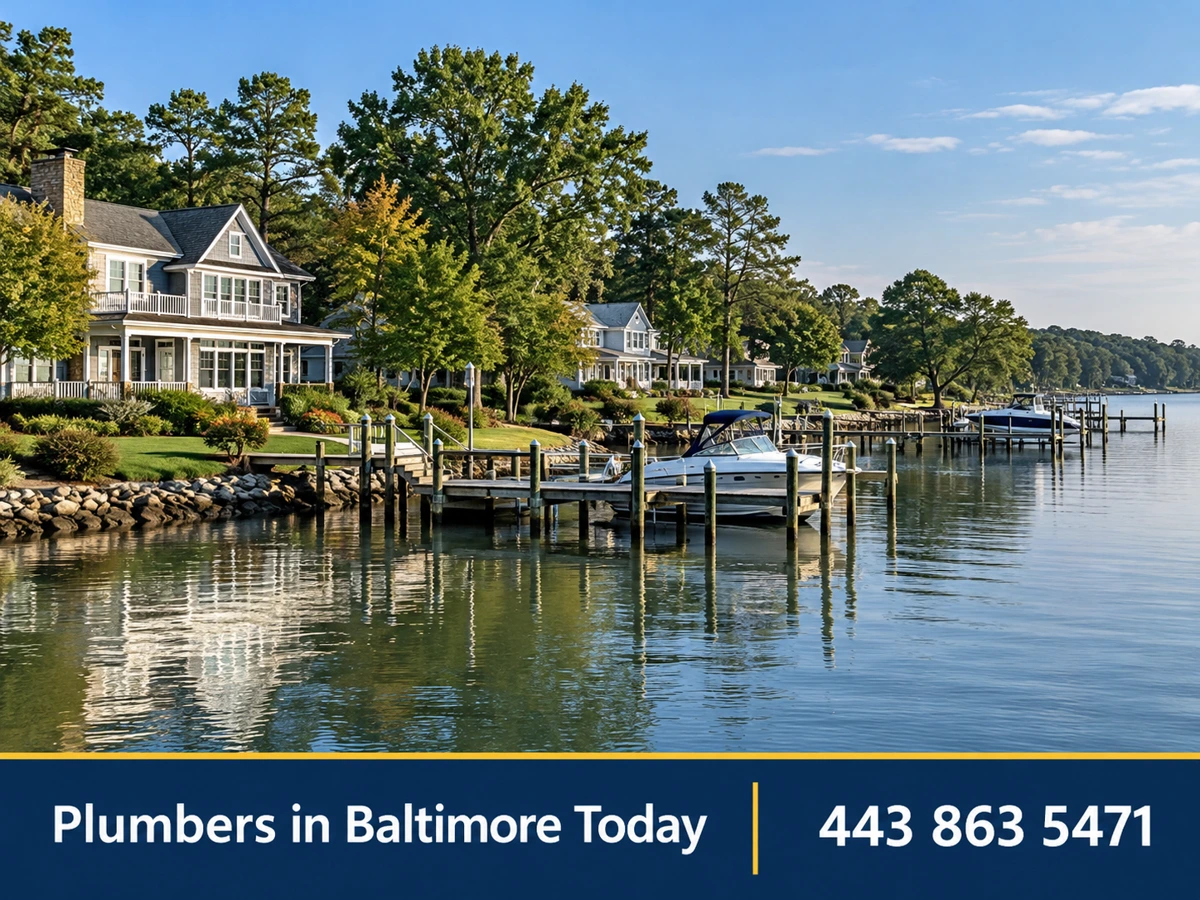 Waterfront homes along a creek in Anne Arundel County