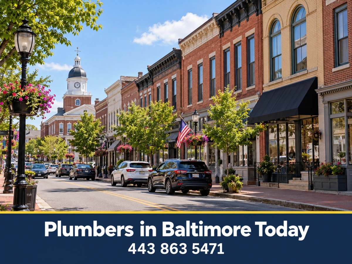 Historic Main Street storefronts in Westminster, Maryland