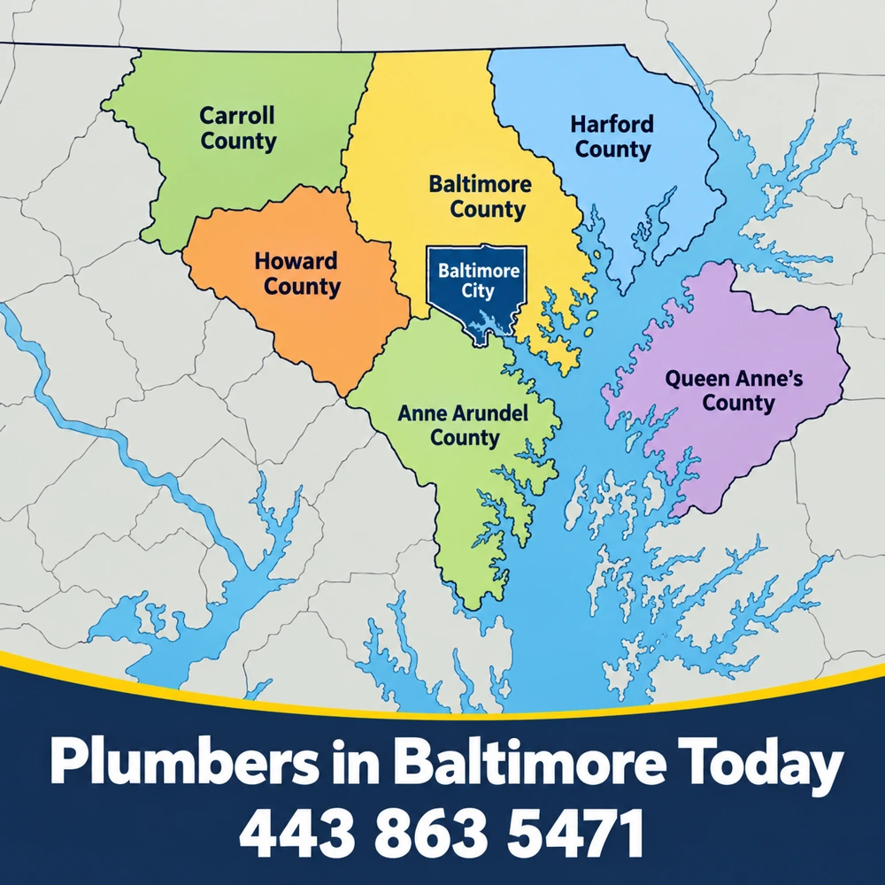Map of Greater Baltimore showing Baltimore City and the six surrounding counties served