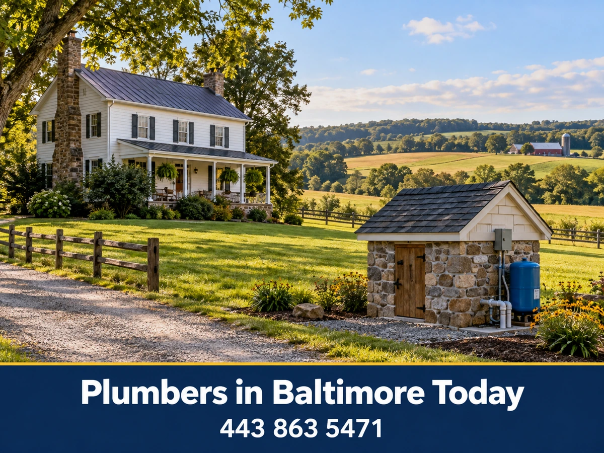 Farmhouse and outbuildings in rural northern Harford County