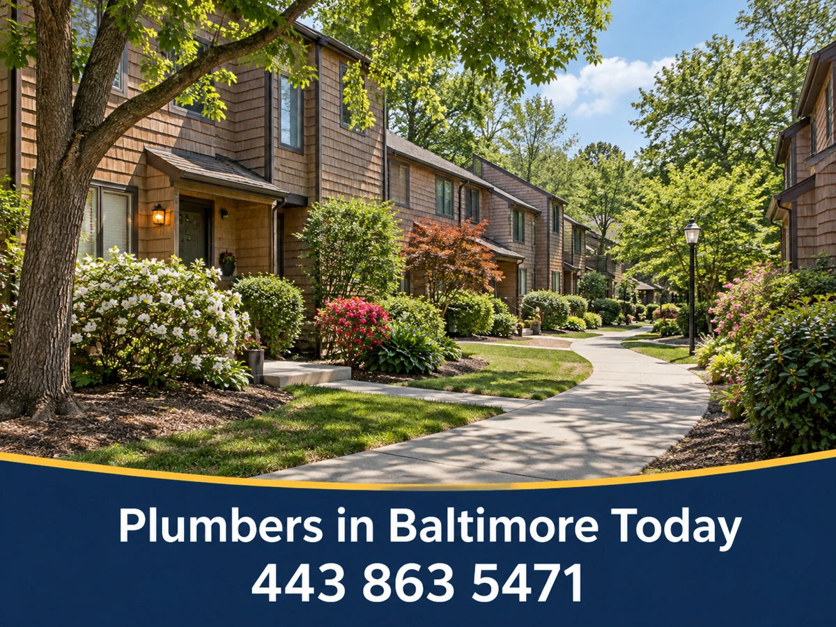 Townhomes and single-family houses in a Columbia, Maryland village