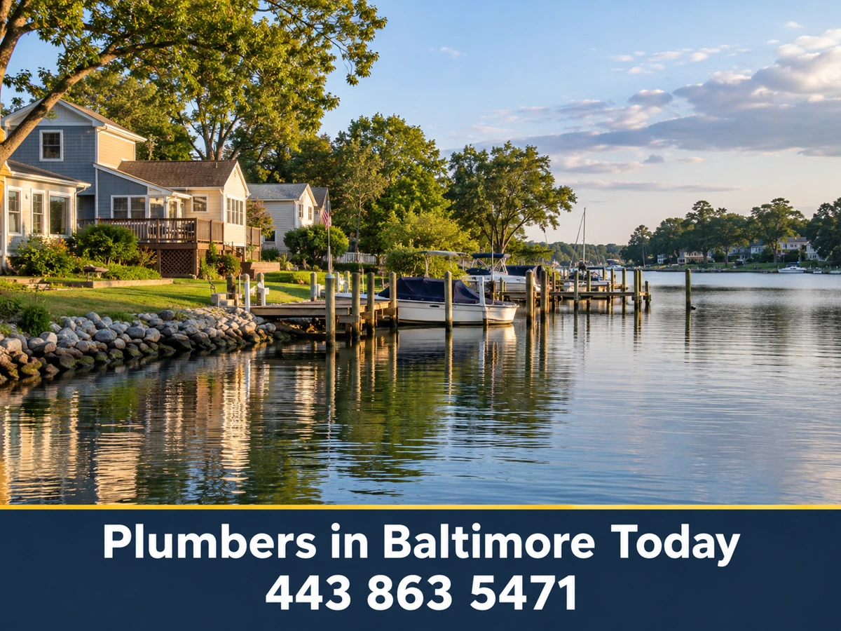 Waterfront cottages on a creek in Pasadena, Maryland