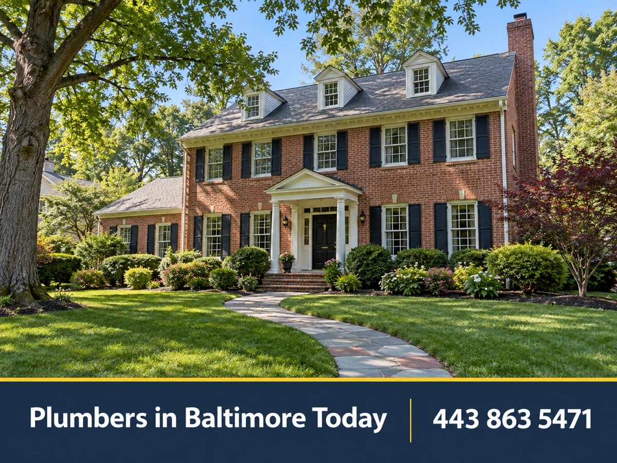 Brick colonial home in Pikesville, Maryland